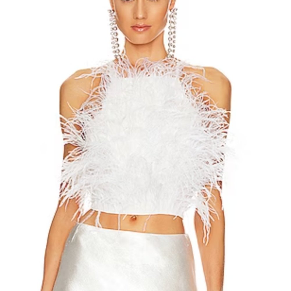 Cult Gaia Joey Feather Top Small